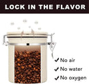 ShanSon Coffee Canister Airtight Coffee Container Stainless Steel Coffee Bean Storage Container with Scoop Coffee Canister for Beans Grounds Sugar Flour Tea Cereal,16OZ, Beige by CozyNest Decor