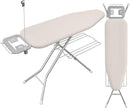 Yaheetech Ironing Board, Compact Iron Board with Cord Holder, Steam Iron Rest and Bottom Storage Tray, 9 Adjustable Heights & 3 Layer Cover, Folding Heavy Duty Ironing Board 52X14, Beige by CozyNest Decor