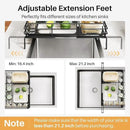 Dish Drying Rack - Extendable Dish Rack, Large Sink Drying Dish Drainer for Kitchen Counter, Stainless Steel Dish Strainer with Utensil Holder (Black) by CozyNest Decor