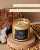 M&SENSE Candles Lemon Vanilla Scented, 11.6oz 70 Hour Long Lasting Candles for Home, 2 Wick Natural Soy Wax in Glass Jar, Stress Relief Gifts for Women and Men by CozyNest Decor