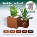 Corten Steel Planter Box Metal Outdoor Large Rectangular Rustic Durable Antique Detached for Commercial Residential Patio Deck and Backyard 17" x 17" x 18" by GreenHaven Gardens