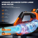 2025 Upgrade Leaf Blower, Leaf Blower Cordless with 2 * 2.6AH Batteries and Fast Charger, 450CFM &150MPH and 2 Speed Mode, Lightweight Electric Leaf Blowers for Lawn,Yard, Leaves, Dust,Snow Care by GreenHaven Gardens