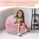COMAX Kids Bean Bag Chair Turn into Beanbag Bed, Toddler Bean Chair for Girl Boy Sleeping, Lazy Children Bean Bags with Filler, Convertible Child Floor Mattress, Pink Fairy by TinyTreasures Baby Boutique