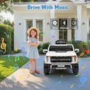 12V Ride on Car Licensed Ford F-150 Raptor, Kids Electric Car with Remote Control, LED Light/Music/MP3, Truck Bed Storage, 3-Point Seat Belt (12V, White) by TinyTreasures Baby Boutique