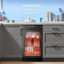 Midea MDF18A1ABB Built-in Dishwasher with 8 Place Settings, 6 Washing Programs, Stainless Steel Tub, Heated Dry, Energy Star, Black by TinyTreasures Baby Boutique