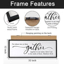 For Where Two Or Three Gather Sign Dining Room kitchen Wall Decor Bible Verse Scripture Matthew 18:20 Wooden Frame 32X12 Inch for Christian Family Hanging Art (Black) by CozyNest Decor