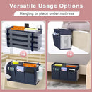 Dual-purpose Bedside Caddy Bedside Organizer, Bed Caddy with 6 Pockets, Versatile Bedside Storage Solution Magazine Remotes holder, ideal for Home, Dorm, Hospital, Crib Bed (Navy 2pcs) by CozyNest Decor