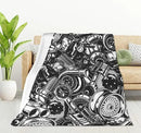 HGOD DESIGNS Automobile Car Parts Pattern Flannel Fleece Bed Blanket Throw Blanket Lightweight Cozy Plush Blanket for Bedroom Living Rooms Sofa Couch 40"x50" by CozyNest Decor