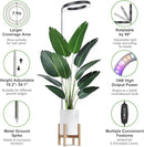 LORDEM Grow Light for Indoor Plants, 7.9" Full Spectrum LED Plant Grow Light, Height Adjustable Growing Lamp with Auto Timer 4H/8H/12H, 6 Dimmable Levels, Ideal for Large Tall Plants, 2 Packs, Black by GreenHaven Gardens