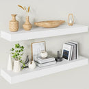 Heimlove 32 Inch Floating Shelves for Wall,White 9.3" Deep Floating Shelf Set of 2,Wall Mounted Shelves for Bathroom Bedroom Living Room Kitchen Office,Shelf for Books Storage Room,Home Decor by CozyNest Decor