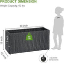 LEWIS&WAYNE Large Rectangular Block Planter Box Handmade Wicker Tall Planters for Outdoor Plants with Removable Liners Modern Planter for Indoor Outdoor Patio Deck - Black, 30''x12''x16'' by GreenHaven Gardens