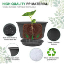 Large Flower Pots Set of 4 Pack 13 inch, Plant Pots Large Outdoor Planters with Drainage Hole & Tray Saucer, Decoration Plastic Pots for Plants for Indoor Outdoor Garden Home Plants Planter (Grey) by GreenHaven Gardens