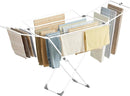 SONGMICS Clothes Drying Rack, Metal Laundry Drying Rack, Foldable, Space-Saving, Free-Standing Airer, with 4 Gullwings, Indoor Outdoor Use, Bed Linen Clothing, White ULLR541W01 by TinyTreasures Baby Boutique