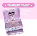 Jewelkeeper Musical Jewelry Box with Alphabet Sticker - Personalize with Names - with 1 Pullout Drawer and Spinning Unicorn Doll - Beautiful Dreamer Tune - Ideal for Kids 5 and Up - 5.37"Lx7.25"Wx4"H by TinyTreasures Baby Boutique