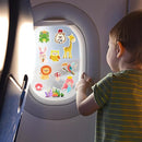 Window Clings Stickers for Kids Window Gel Clings Decals Thick Gel Clings Toddlers and Adults Classroom Home Nursery Airplane Birthday Party Supplies (Jungle Animals + Sea Animals) by CozyNest Decor