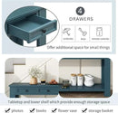 Solid Wood Console Table,63 in Long Sofa Table Entryway Table with 4 Drawers and Bottom Shelf for Hallway Living Room Couch Table,Fully Assembled (63" Dark Blue) by CozyNest Decor