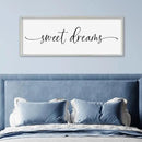 SRSZHIYUE Sweet Dreams Above Bed Wall Decor, 32"x12" Large Rustic Master Bedroom Over Bed Sign Guest Room Couples Wood Framed Farmhouse Horizontal Hanging Decoration (White) by CozyNest Decor