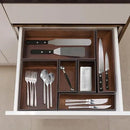 Bamboo Drawer Organizer - Kitchen Utensil Organizer Silverware Tray Cutlery Holder，Office Desk Supplies and Accessories,12 * 3 * 2.6inch,Nut-brown by CozyNest Decor
