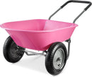 Best Choice Products Dual-Wheel Home Utility Yard Wheelbarrow Garden Cart w/Built-in Stand for Lawn, Gardening, Construction - Pink by GreenHaven Gardens