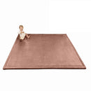 Stylish Coral Velvet Baby Play Mat for Floor 60" x 80" Brown – Soft 1" Thick High-Density Memory Foam Nursery Rug,Kids Rug with Non-Slip Backing for Crawling & Playing, Playroom Rug, Kids Carpet by TinyTreasures Baby Boutique