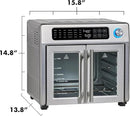 Emeril Lagasse Extra Large French Door Air Fryer Toaster Oven Combo, 24 Cooking Functions and Digital Controls, 7 Accessories Included, Stainless Steel Finish, 26QT Capacity by CozyNest Decor