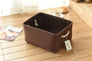 TheWarmHome Decorative Basket Rectangular Fabric Storage Bin Organizer Basket with Handles for Clothes Storage (Brown, Large-1Pack,15L*10.5W*8H) by TinyTreasures Baby Boutique