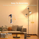 RGB Floor Lamp, 36W LED Dimmable Standing Lamp with 3 Swivel Lights, Color Changing Tall Lamp with Remote, Stepless Dimmable Modern Floor Lamps for Living Room, Bedroom, Gaming Room,Office by CozyNest Decor