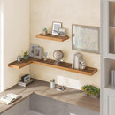 HOOBRO Floating Shelves for Wall, Wall Mounted Shelf Set of 2, 55" Hanging Shelf with Invisible Brackets, for Wall in Bathroom, Bedroom, Toilet, Kitchen, Living Room, Office, Rustic Brown BF140BJP201 by CozyNest Decor
