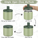 19oz Insulated Vacuum Food Jar with Buckle Lid Wide Mouth Soup Thermo for Hot Food Kids Leakproof Stainless Steel Lunch Container- Green-1Pack by TinyTreasures Baby Boutique