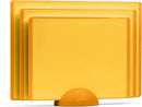 SMIRLY Plastic Cutting Board Set with Holder 3 Pieces, Non-Slip Dishwasher Safe Chopping Boards for Kitchen, Yellow by CozyNest Decor