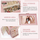 AKOZLIN 6-Tier Jewelry Box Organizer Functional 5 Drawers Leather Jewelry Storage Case for Women Girls Ring Necklace Earring Bracelet Holder Organizer with Mirror Pink by TinyTreasures Baby Boutique