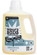 Molly's Suds Liquid Laundry Detergent | Clean Laundry Detergent Soap for Sensitive Skin | 2x Concentrated, High Efficiency (HE) (Unscented - 200 Loads) by CozyNest Decor