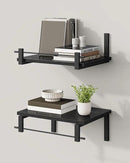 Deep Floating Shelves for Wall, 12 inch Wall Mounted Shelves Set of 2, Wide Floating Shelves for Living Room, Bedroom, Study, Bathroom, Black TBJ02P2BB by CozyNest Decor