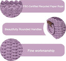 Small baskets for Organizing,Cute woven Storage basket with recycled paper rope for Shelves Bathroom,Little decorative basket,Set of 3 (Purple) by GreenHaven Gardens
