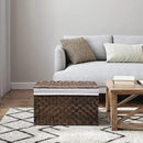 Wicker Storage Basket with Lid, 27.7 Gallon (105L) Large Blanket Basket with Lid, Woven Storage Bin with Handles, Removable Liner, Metal Frame, Foldable, for Bedroom, Laundry Room, Brown by CozyNest Decor