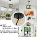 ANKYLHUA Black Gold Chandelier,6-Lights Ceiling Light Fixture E12,Adjustable Hight Pendant Lights Kitchen Island,Chandeliers for Dining Room,Bedroom,Entryway,Foyer by CozyNest Decor