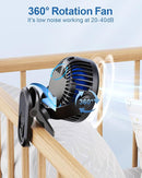 SWEETFULL Portable Clip on Fan - Battery Operated Stroller Fan, 4000mAh Small Rechargeable Fans with LED Display, 4 Speeds, Mini Personal Cooling Desk Cooler for Golf Cart Travel Camping Gym (Black) by TinyTreasures Baby Boutique