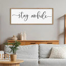 SRSZHIYUE Stay Awhile Sign Wall Decor Art 40"×15" Home Entryway Hallway Signs Large Wood Framed Wall Hanging (Wood) by CozyNest Decor