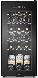 Wine Cooler Refrigerator 18 Bottles, Small Wine Fridge Mini Wine Fridge Countertop with Glass Door Wine Cellars for Red Wine, Champagne, Dry White Wine, Sparkling Wines by CozyNest Decor