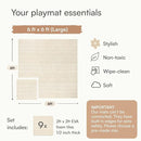 Lillefolk Baby Play Mat for Floor – 6x6ft Beige | Soft Non Toxic Premium EVA Foam Tiles for Tummy Time, Crawling & Playroom – Waterproof for Hard Floors Mat for Babies & Toddlers (9 Tiles) by TinyTreasures Baby Boutique