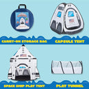JOYIN White Rocket Ship Pop up Play Tent with Tunnel and Playhouse Kids Indoor Outdoor Spaceship Tent Set by TinyTreasures Baby Boutique