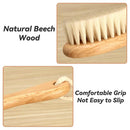 Baby Hair Brush and Comb Set, 2pcs Wooden Natural Goat Bristles Brush+ Blue Comb+ White Cradle Cap Brush Grooming Kit for Newborns Toddlers Boys Girls by TinyTreasures Baby Boutique