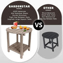 Adirondack Round Outdoor Side Table 2-Tier Storage Patio Side Table, HDPE End Tables for Backyard Pool Porch Garden Lawn (Teak) by GreenHaven Gardens