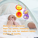 Baby Toys, Cartoon Animal Hanging Rattle Toys, Handbells Baby Rattles, Baby Bed Crib Car Seat Travel Stroller Toys for Infant, Best Birthday Gift for Newborn, 4 Pack by TinyTreasures Baby Boutique