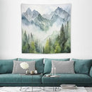 HZOHNAGO Mountain Tapestry Misty Green Forest Mountain Pattern Printed Wall Tapestry Wall Hanging for Bedroom Living Room Dorm 60" W x 60" H by CozyNest Decor