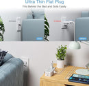 Ultra Thin 5FT Flat Extension Cord, TESSAN Surge Protector Flat Plug Power Strip, 4 Wide Spaced AC Outlets 3 USB A, 900 Joules Protection, Suitable for Home Office Dorm by TinyTreasures Baby Boutique