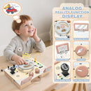 Joyreal Montessori Toddler Busy Board - Montessori Toys for 1 2 3 Years Old, Wooden Sensory Board with LED Lights, Steering Wheel, Music Player, Travel Toys for 1+ Year Old Boy & Girl Birthday Gift by TinyTreasures Baby Boutique