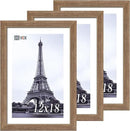 VCK 12x18 Frame 3 Pack - Brown Walnut, Natural Textured Solid Wood Poster Picture Frame, Wall Gallery Frame by CozyNest Decor