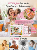 Digital Camera,Autofocus 4K Vlogging Camera for Photography with 32GB Card,48MP Portable Compact Point and Shoot Digital Camera for Teens Adult Beginner with 16X Zoom,Anti-Shake,2 Batteries(Pink) by TinyTreasures Baby Boutique