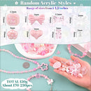 Assorted 170-230PCS Pink Acrylic Beads for Bracelet Making, Flower Bow Butterfly Candy GummyBear Aesthetic Bracelet Charms,Cute Beads for Jewelry Making DIY Necklace Keychain Phone Charm by TinyTreasures Baby Boutique